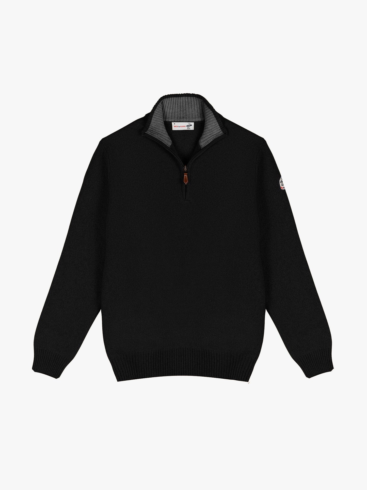 PULL COL MONTANT ZIP - Noir/Anthracite