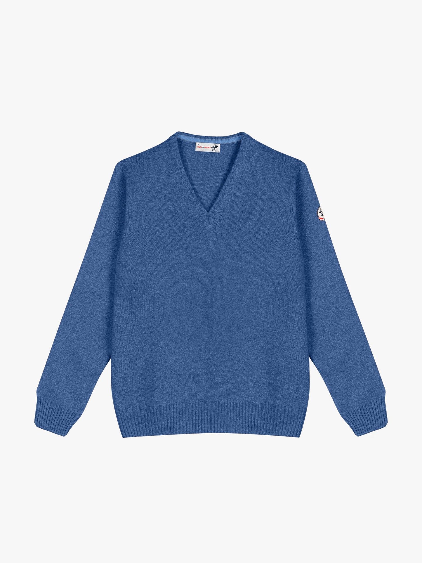 PULL COL V - Jean/Bleu