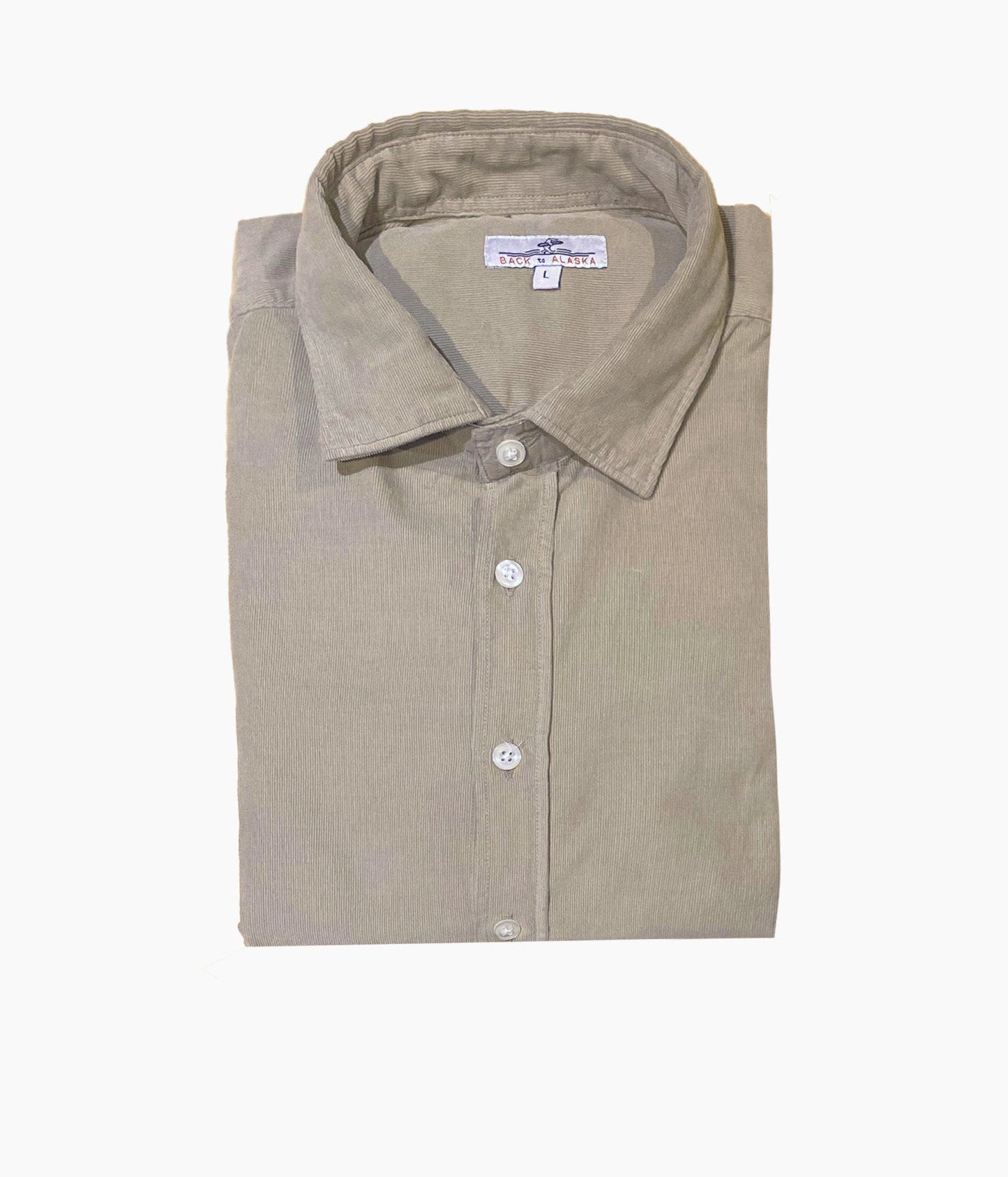 CHEMISE COL ITALIEN VELOURS - BEIGE