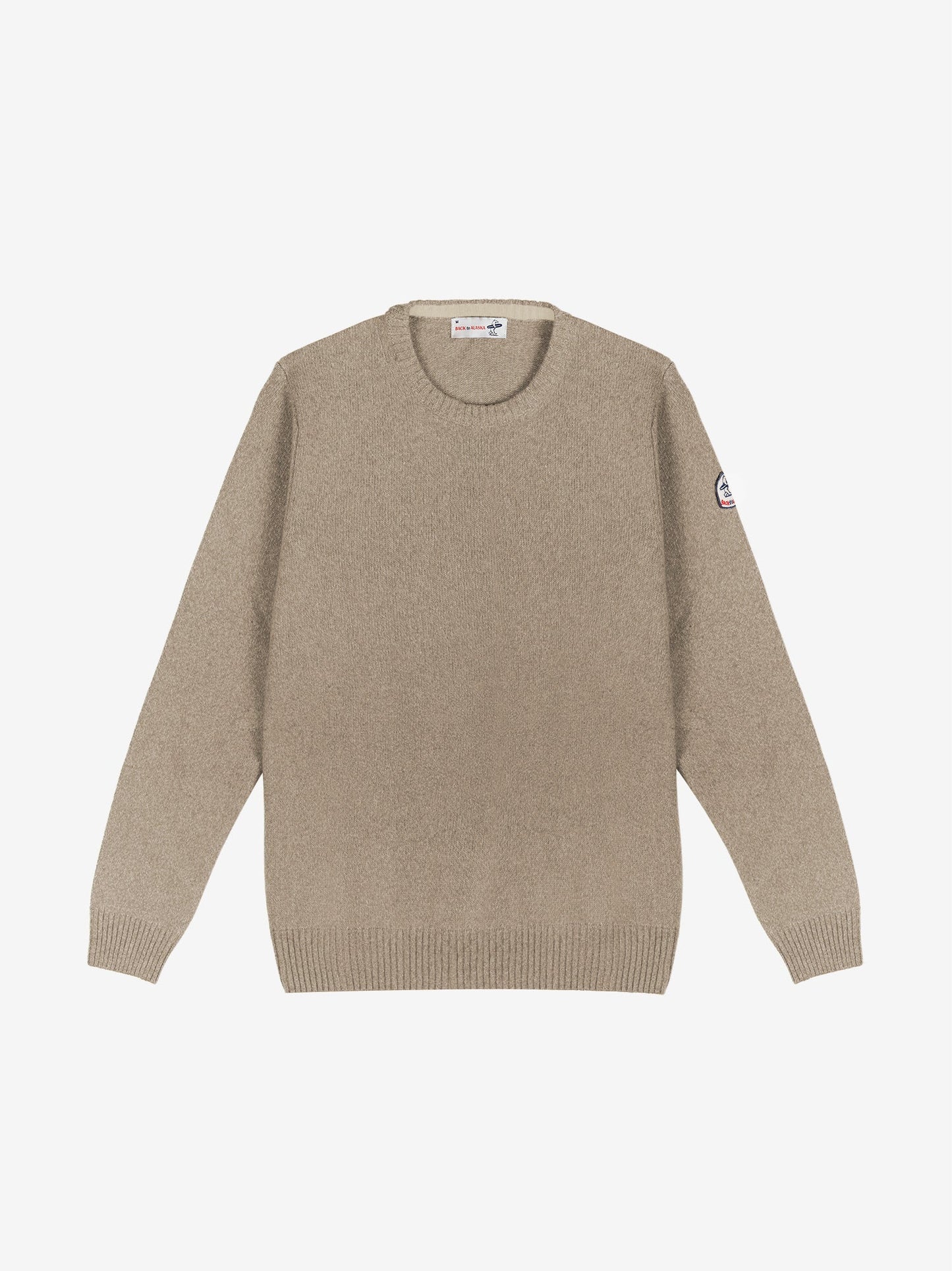 PULL COL ROND LAINE - Châtaigne / Ecru chiné