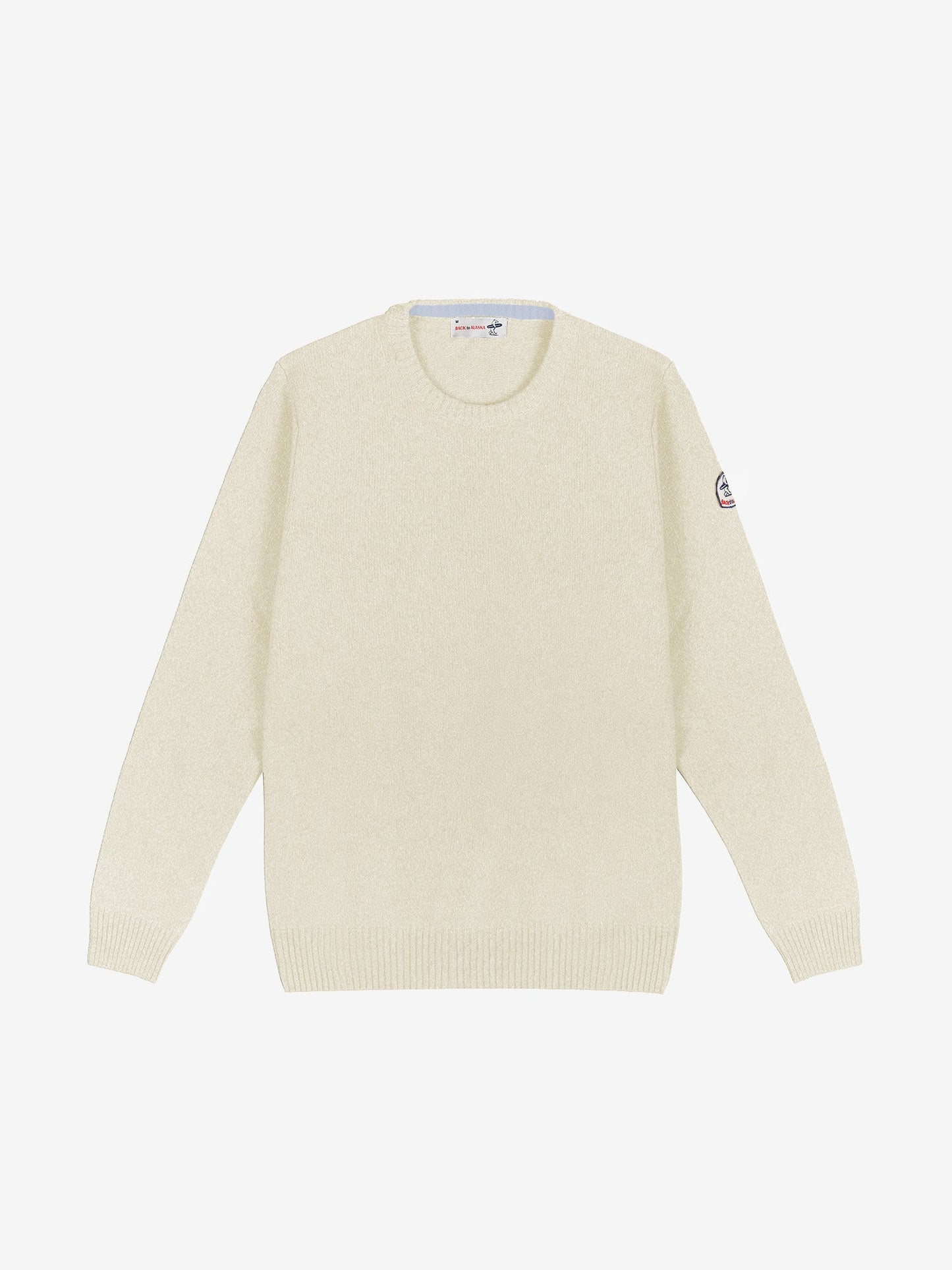 PULL COL ROND LAINE- Ecru Chiné / Ciel Chiné