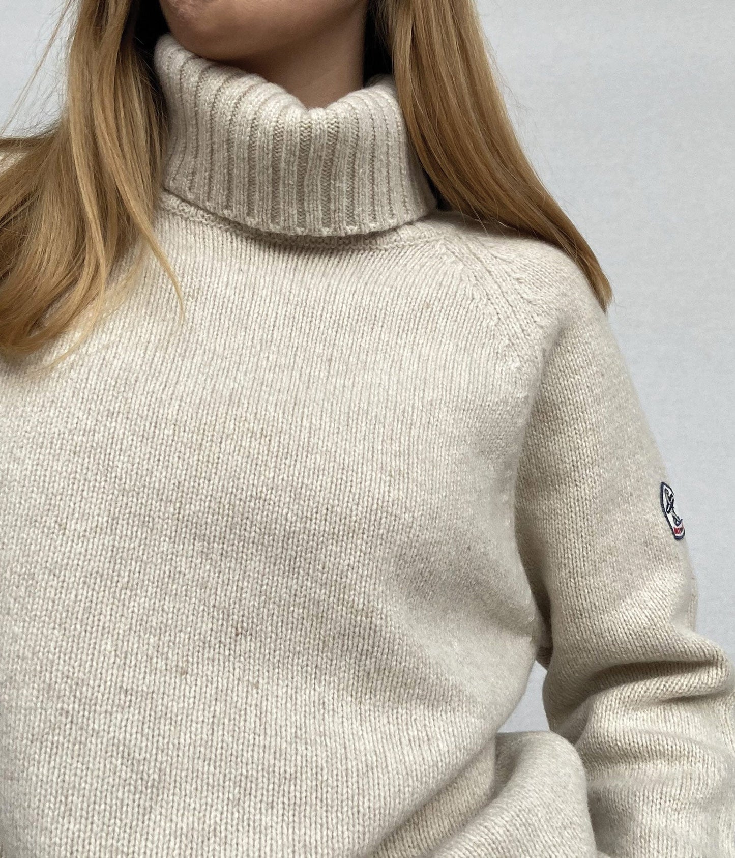 PULL COL ROULE FEMME -ECRU