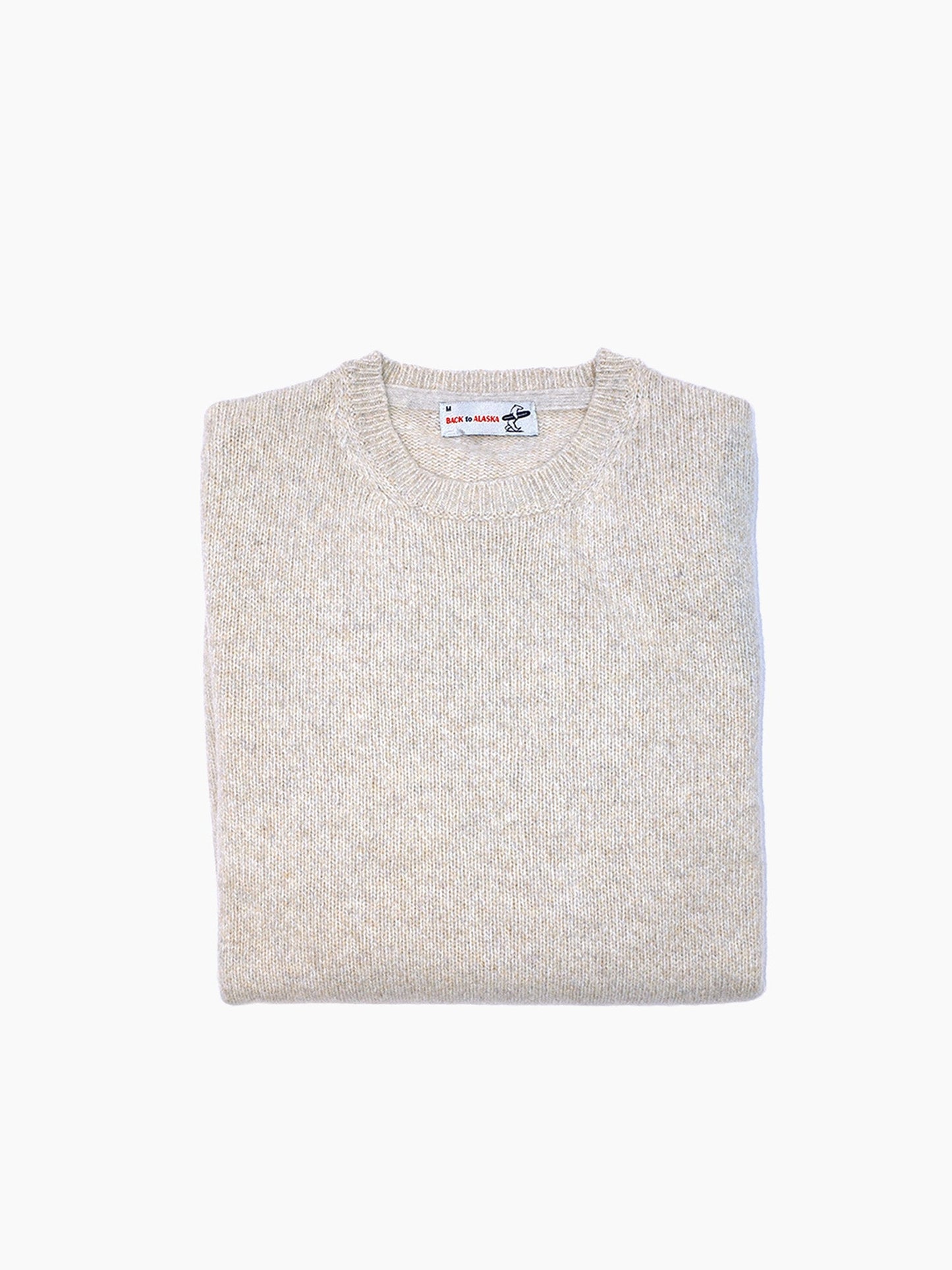 PULL COL ROND CHINÉ - ECRU/GRIS
