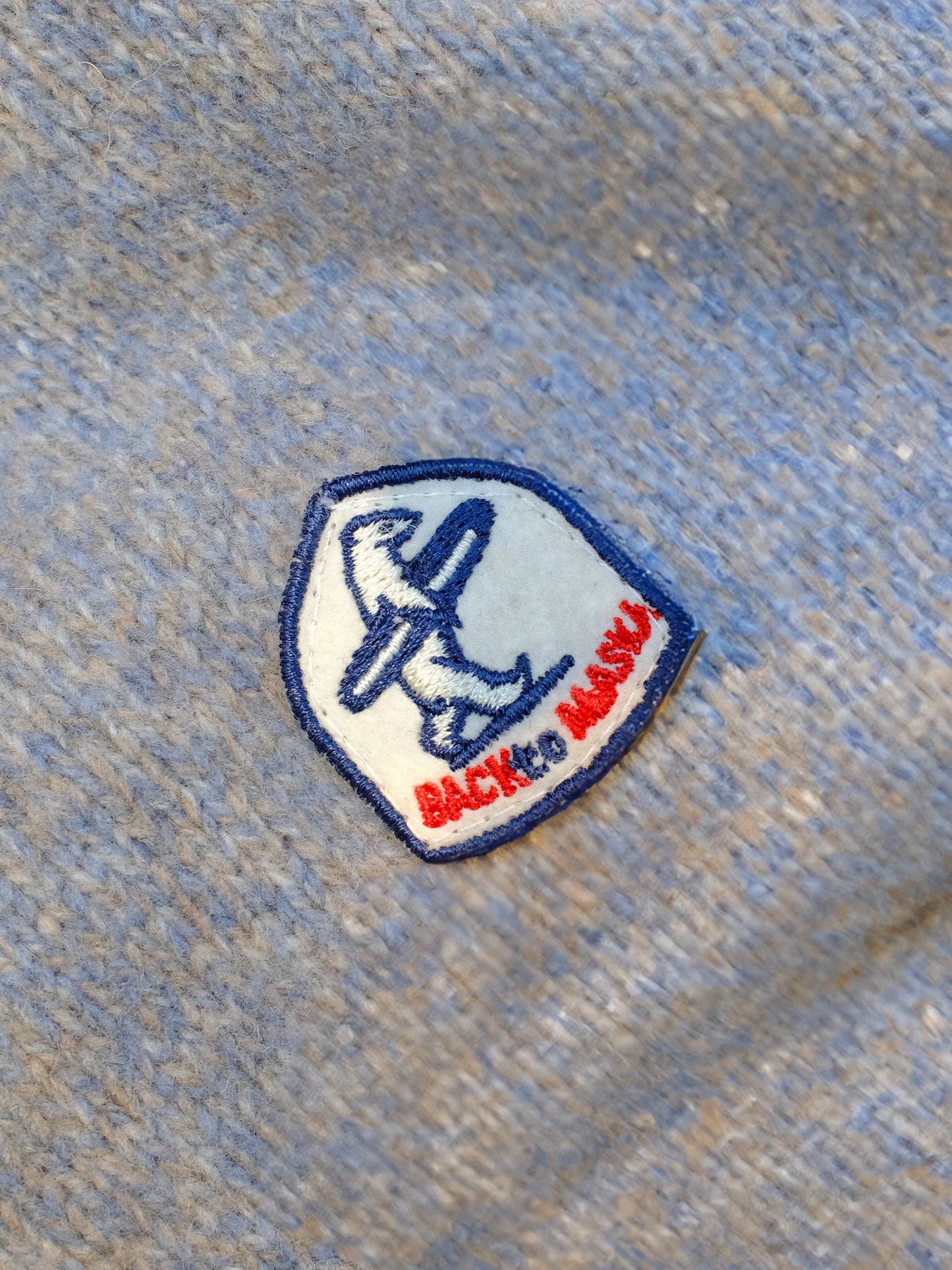 PULL COL ROULE CHINÉ - CIEL/BEIGE