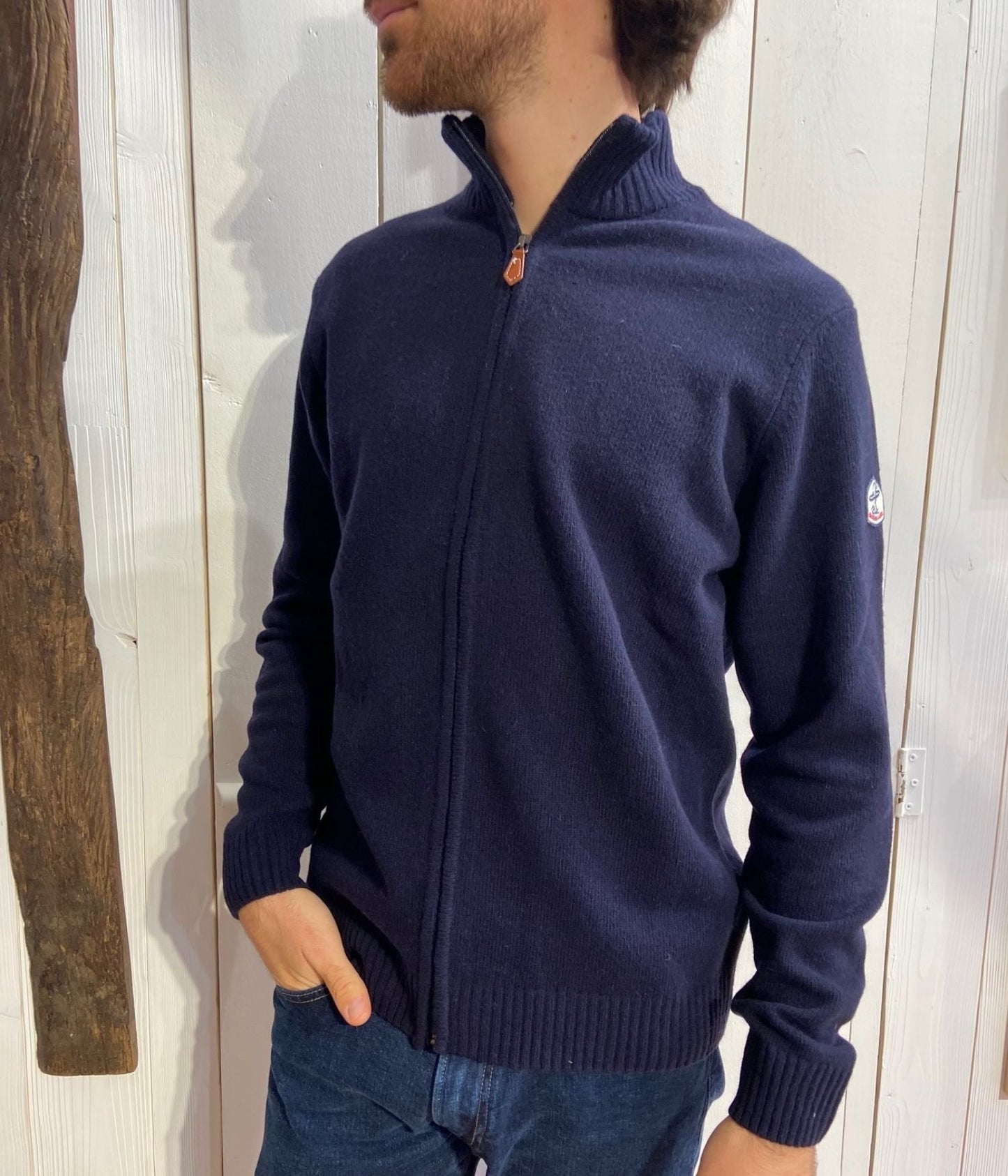 GILET FULL ZIP JAUGE - NAVY