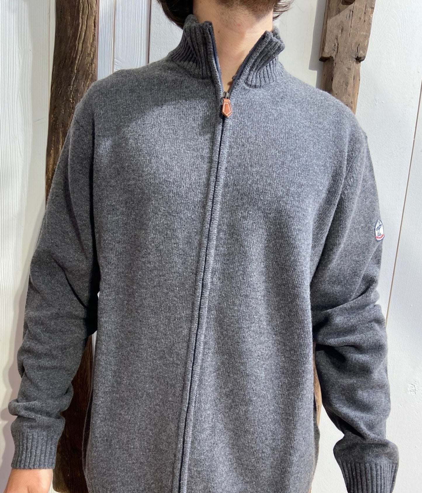 GILET FULL ZIP JAUGE - GRIS