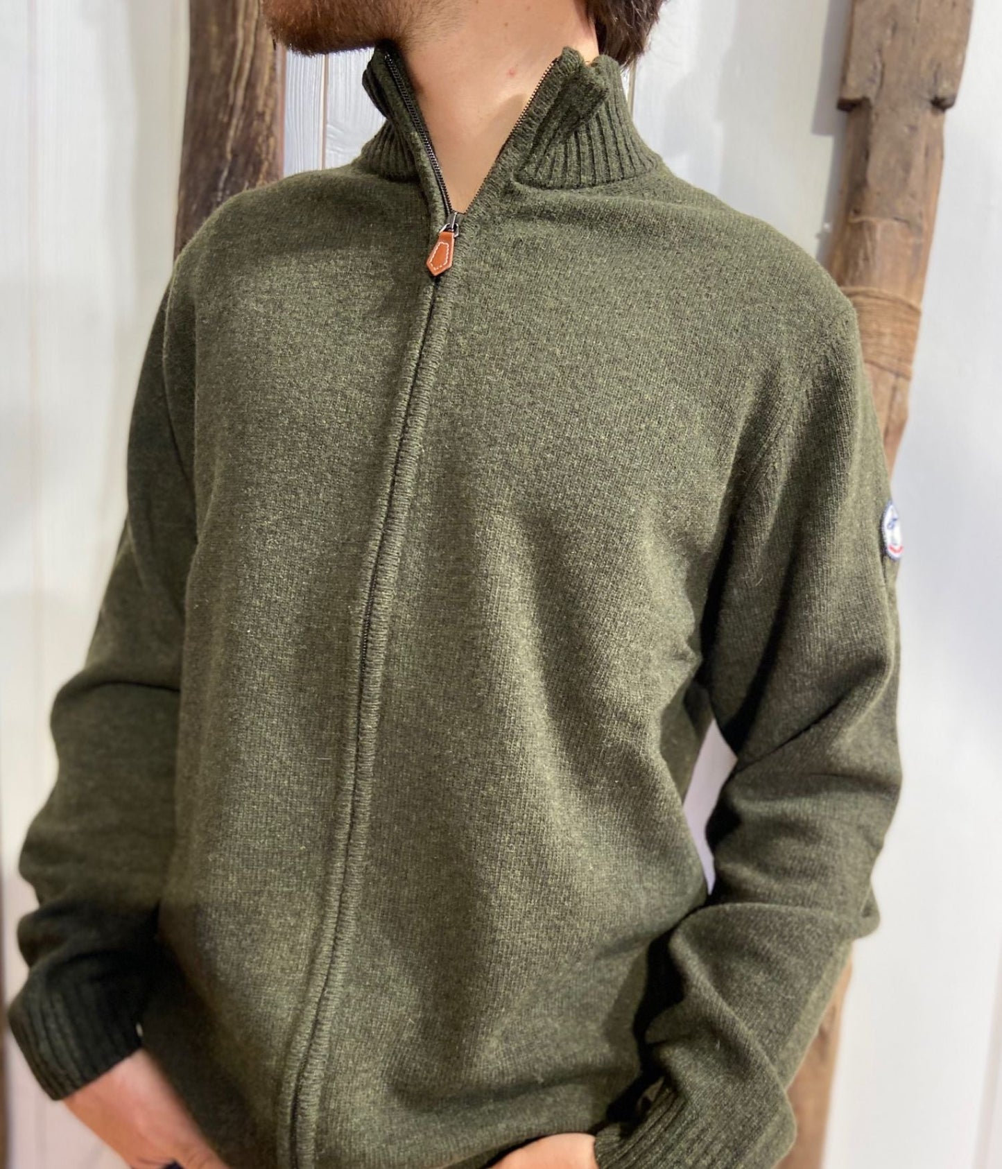 GILET FULL ZIP JAUGE - KAKI