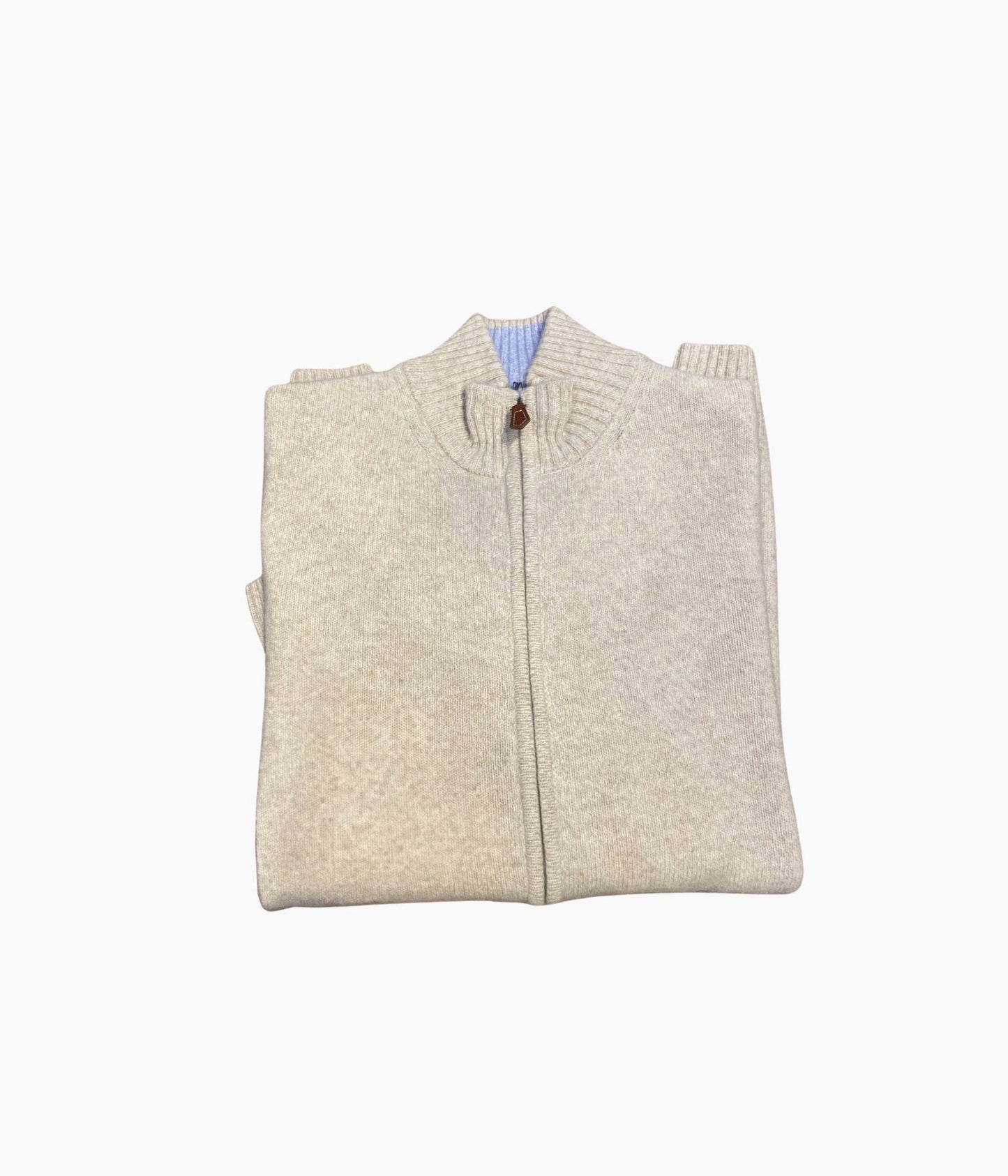 GILET FULL ZIP JAUGE - ECRU