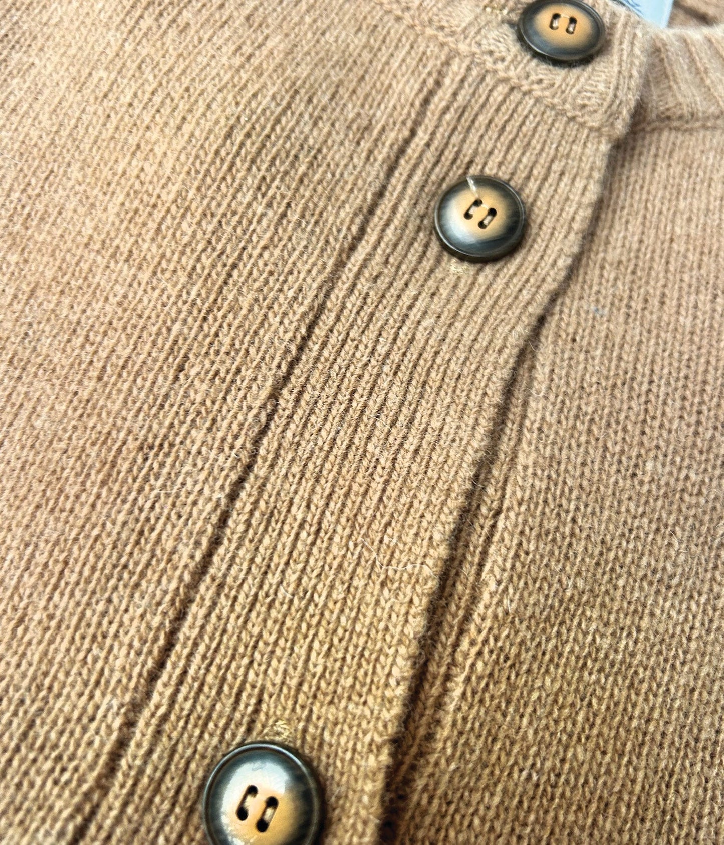 CARDIGAN COL ROND 7 BOUTONS -CAMEL