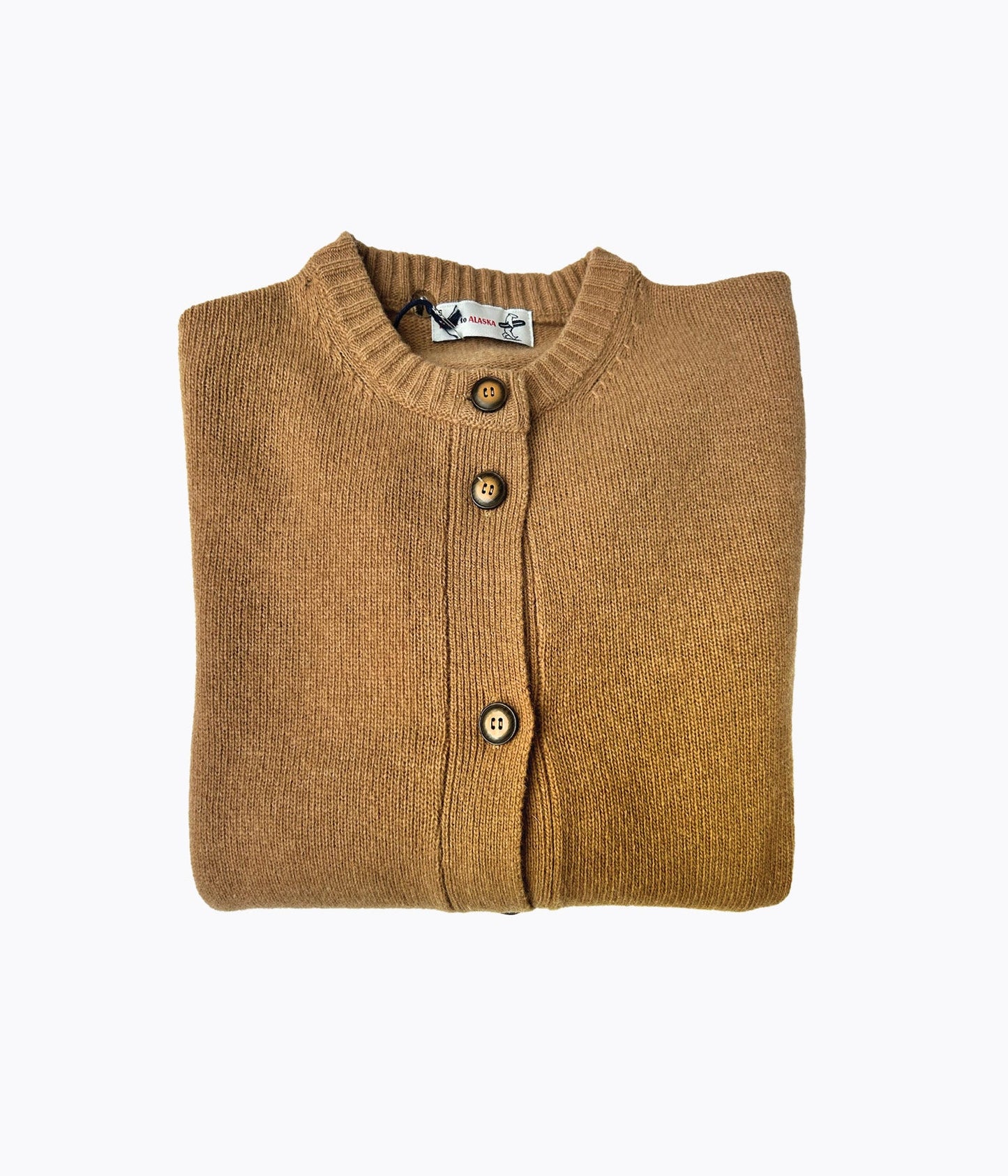 CARDIGAN COL ROND 7 BOUTONS -CAMEL