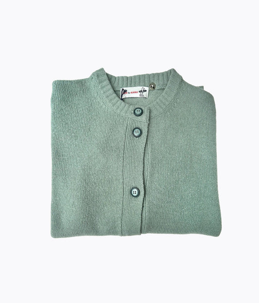 CARDIGAN COL ROND 7 BOUTONS -CELADON