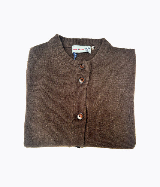 CARDIGAN COL ROND 7 BOUTONS -CHOCO