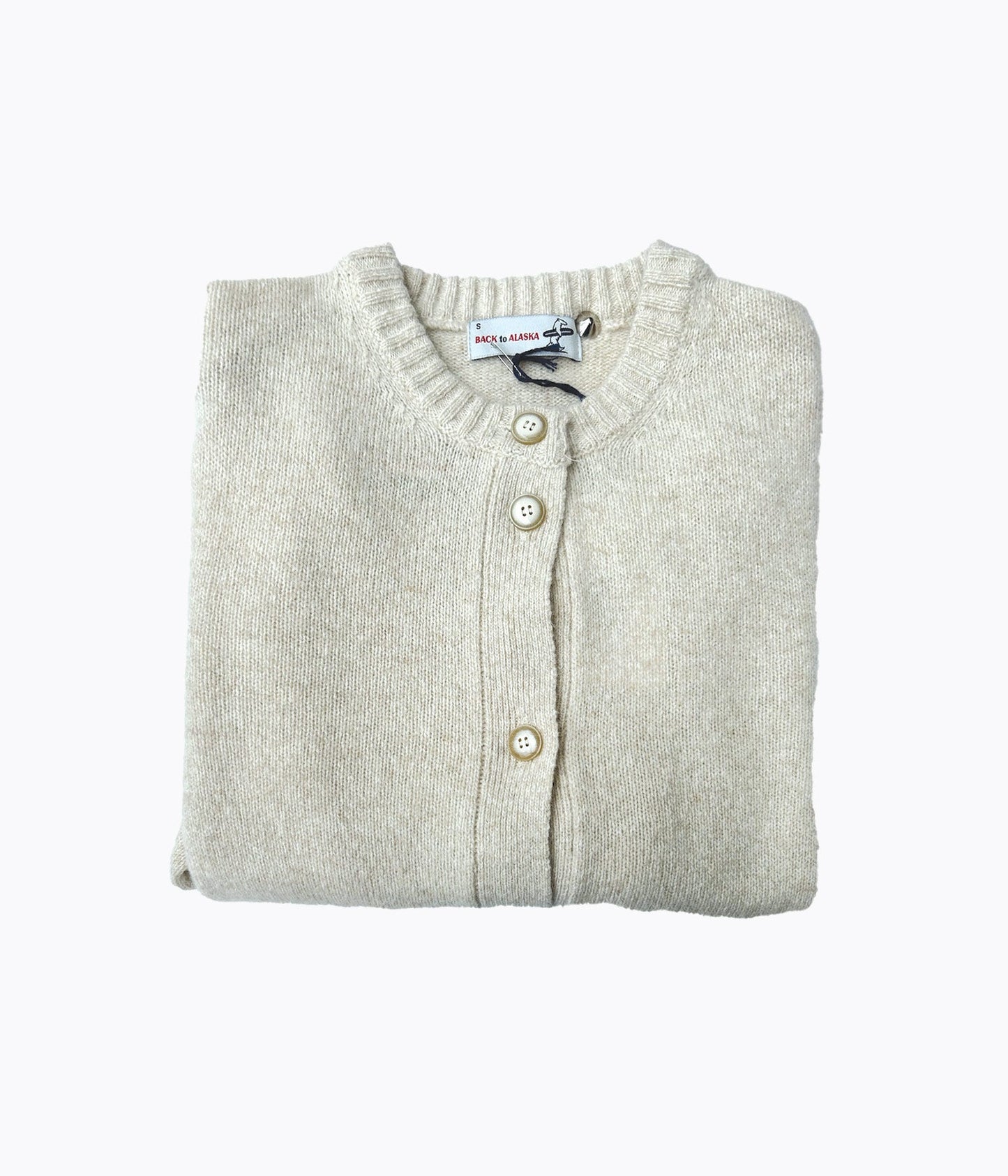 CARDIGAN COL ROND 7 BOUTONS -ECRU