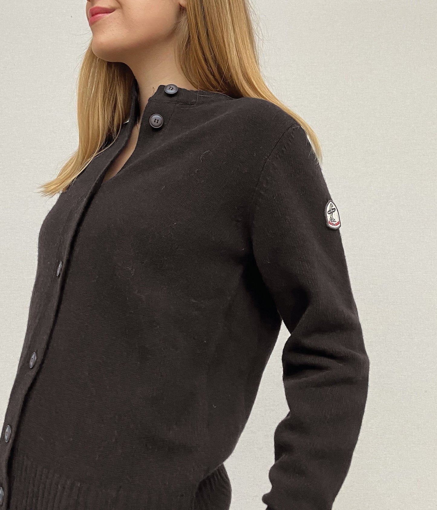 CARDIGAN COL ROND 7 BOUTONS -NOIR