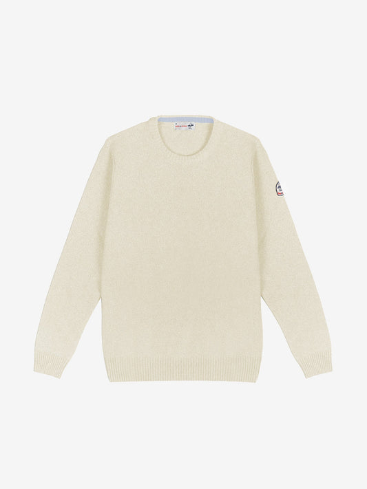 PULL COL ROND LAINE- Ecru Chiné / Ciel Chiné