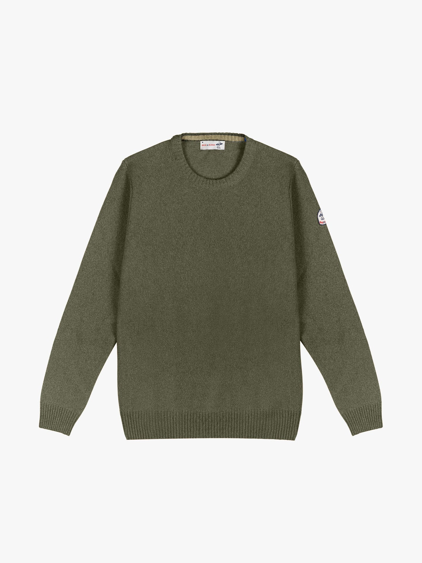 PULL COL ROND LAINE - Kaki / Châtaigne