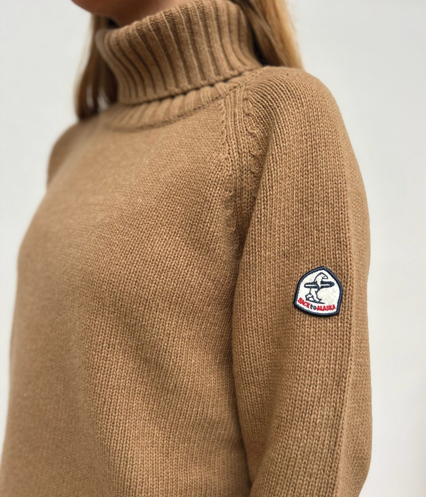 PULL COL ROULE FEMME -CAMEL