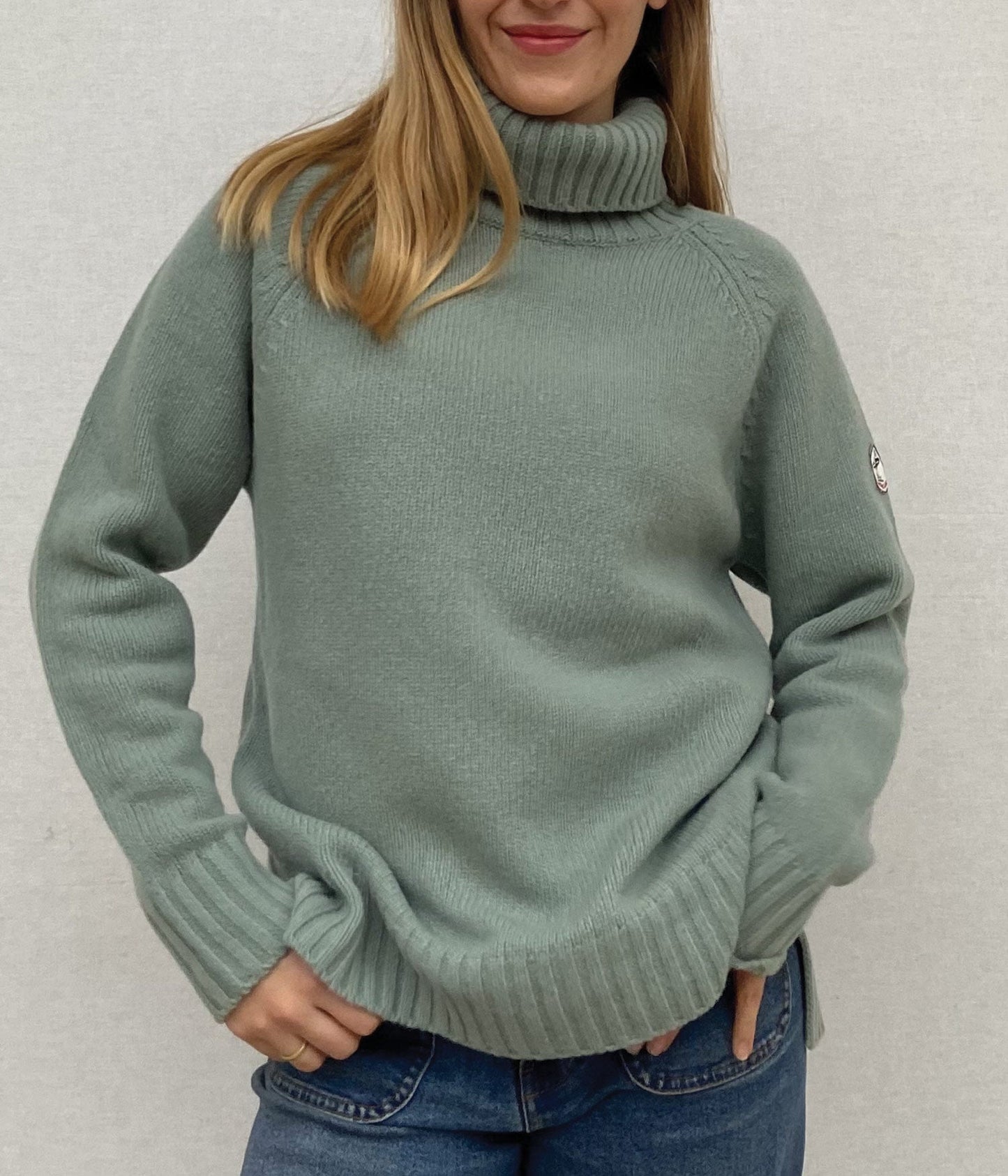 PULL COL ROULE FEMME -CELADON