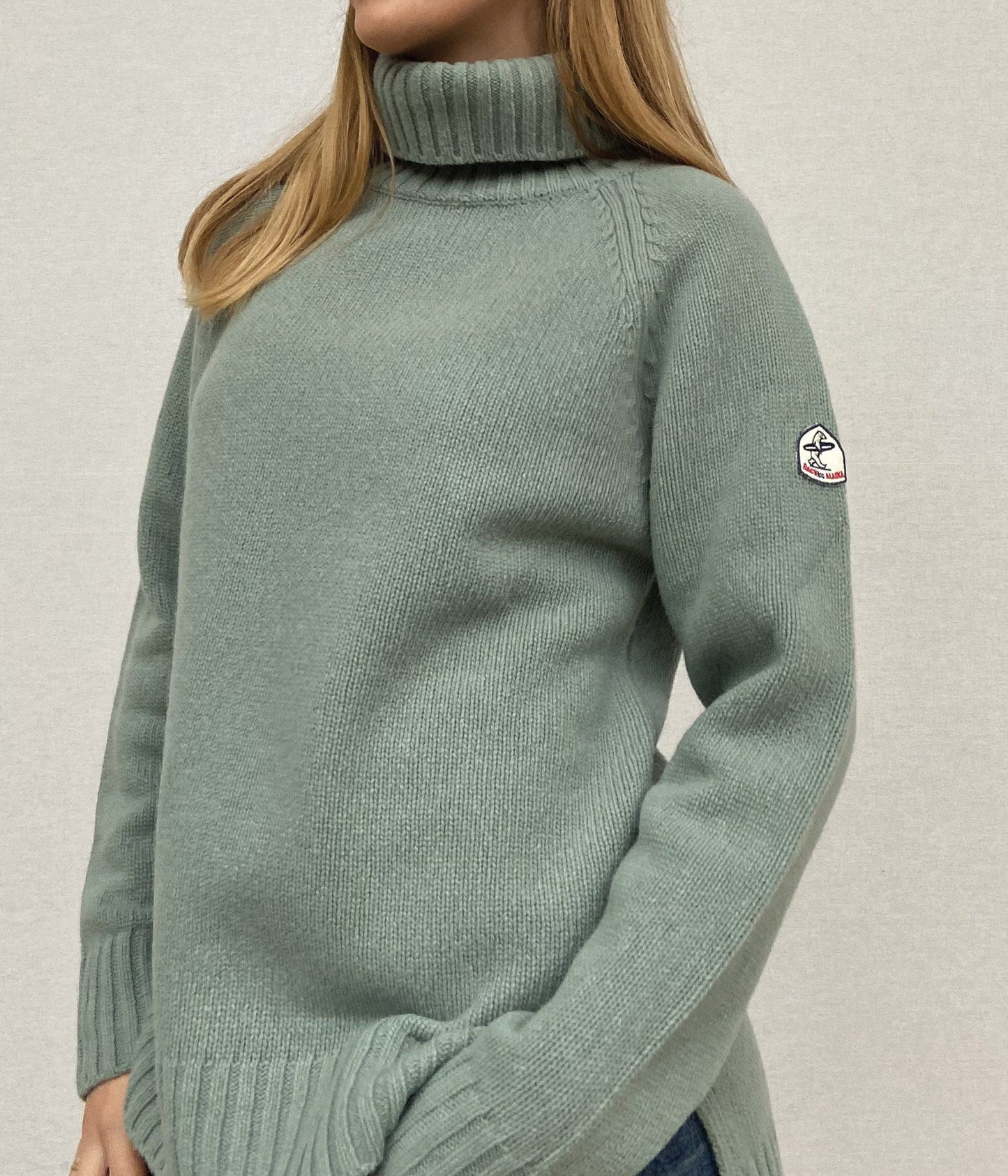 PULL COL ROULE FEMME -CELADON
