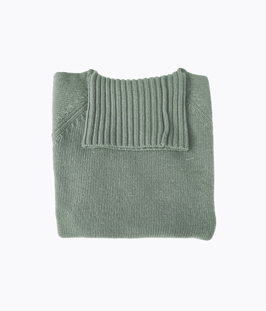 PULL COL ROULE FEMME -CELADON