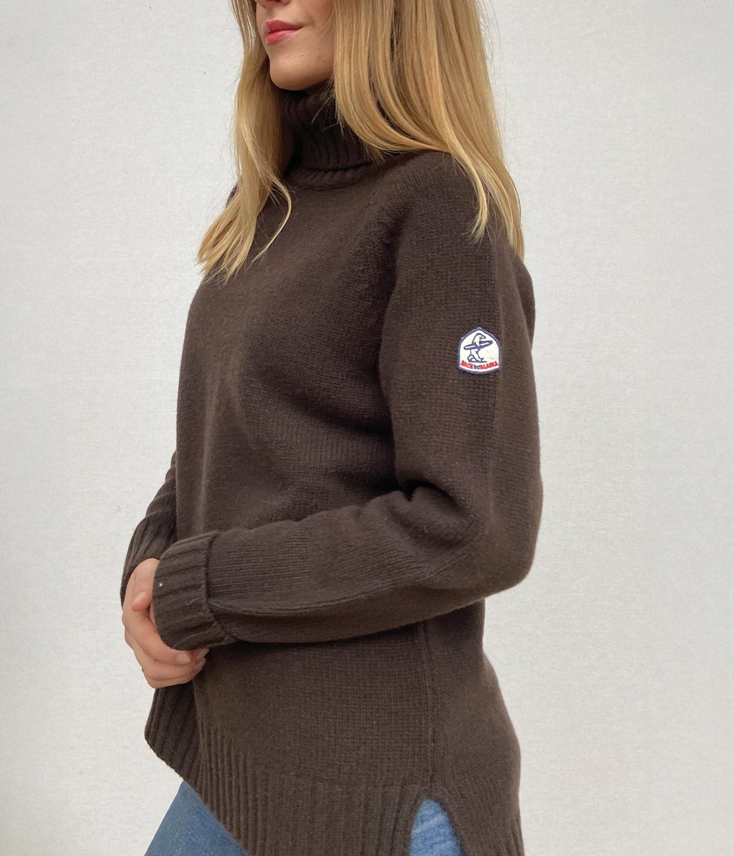 PULL COL ROULE FEMME -CHOCO