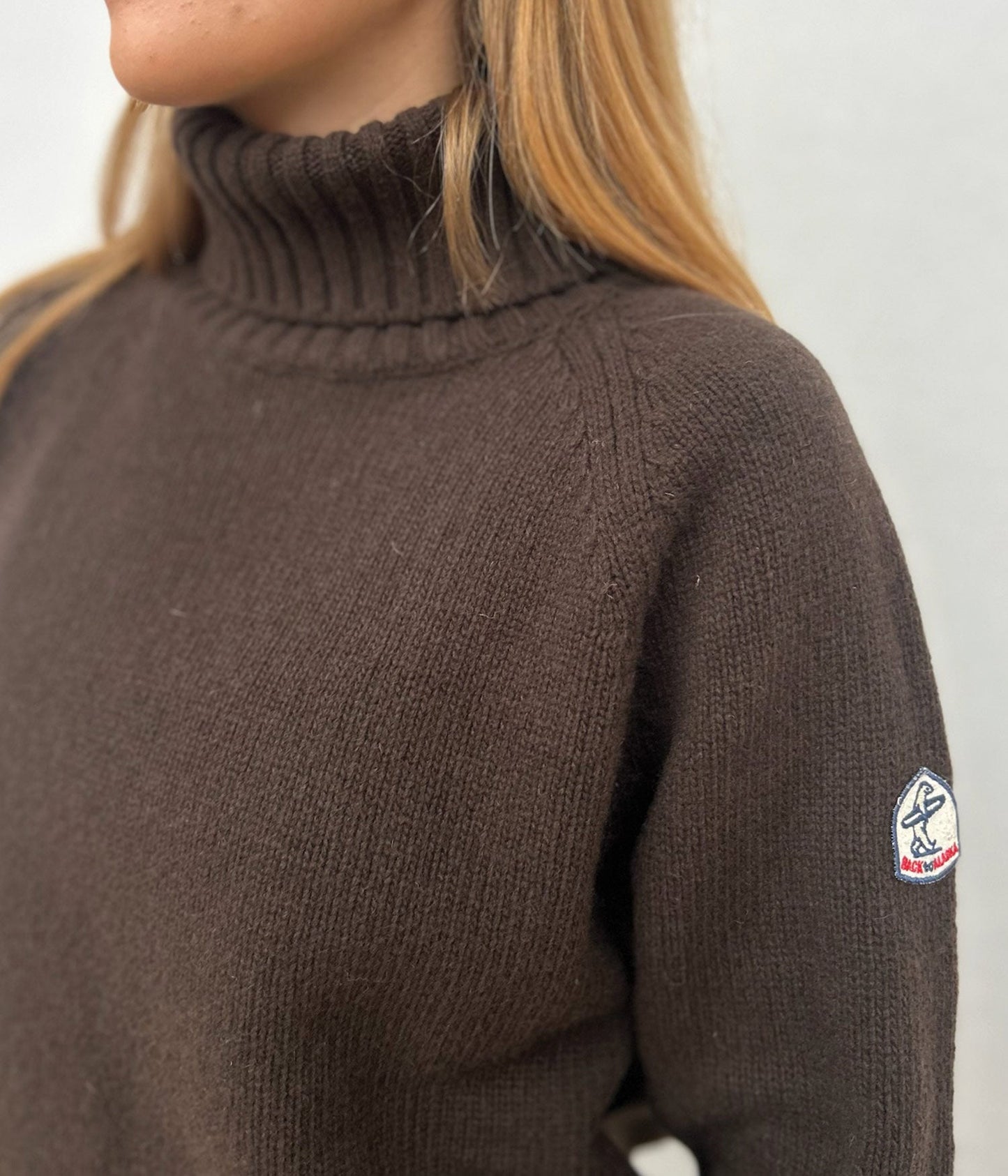 PULL COL ROULE FEMME -CHOCO