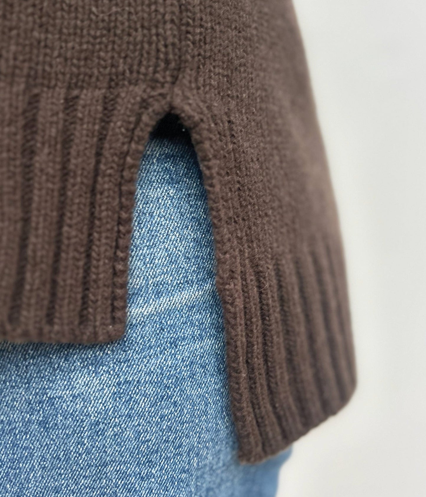 PULL COL ROULE FEMME -CHOCO