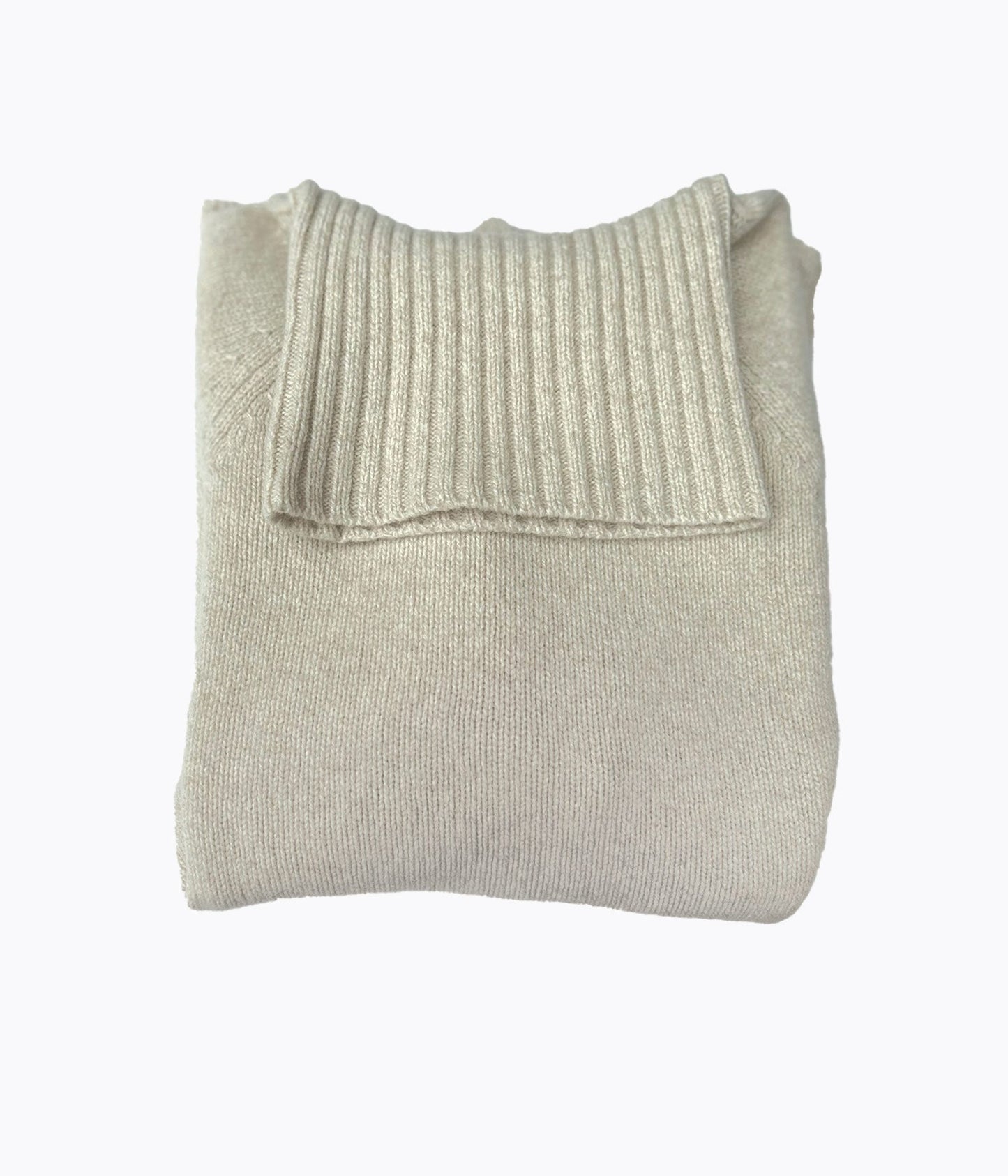 PULL COL ROULE FEMME -ECRU