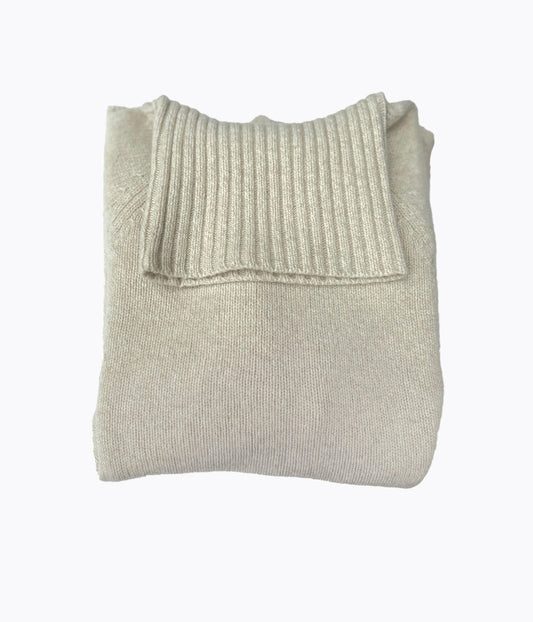 PULL COL ROULE FEMME -ECRU