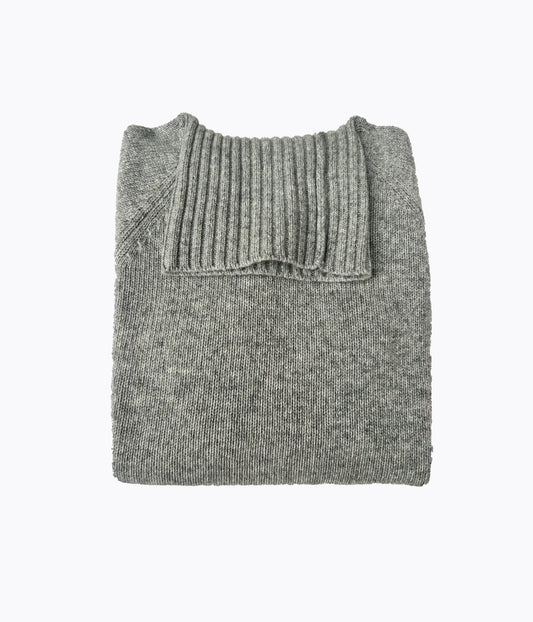 PULL COL ROULE FEMME -GRIS CLAIR