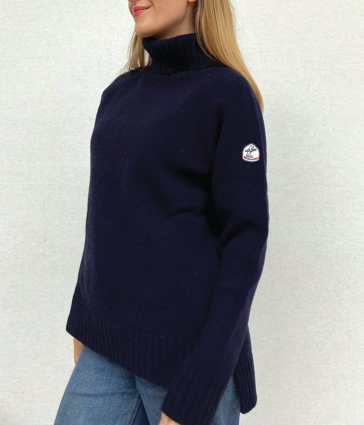 PULL COL ROULE FEMME -NAVY