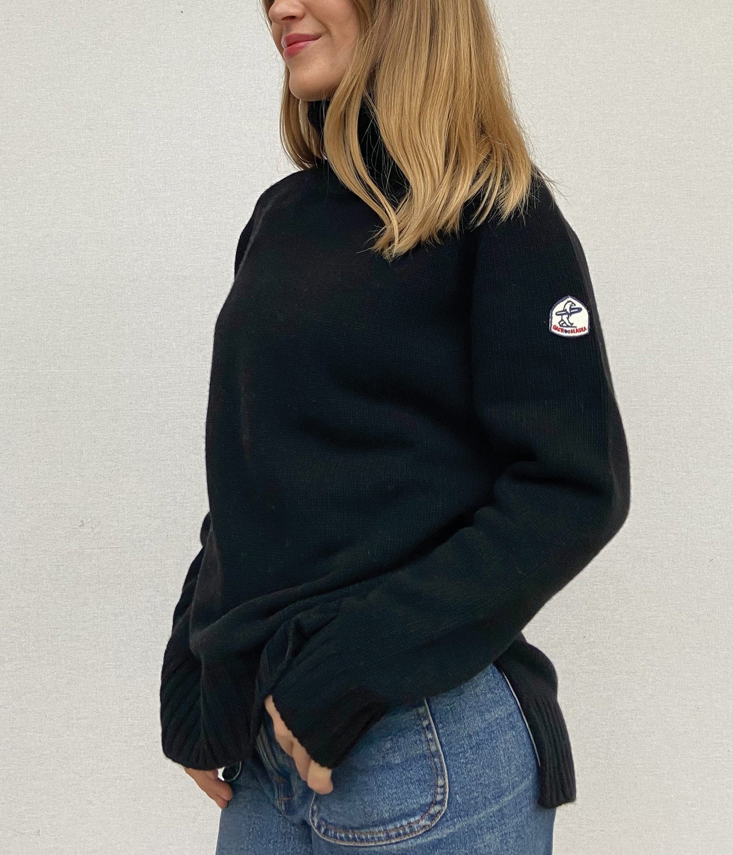 PULL COL ROULE FEMME -NOIR