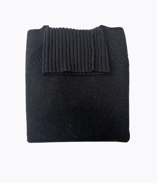 PULL COL ROULE FEMME -NOIR