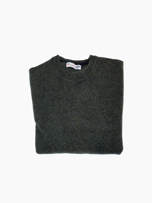PULL COL ROND CHINÉ - KAKI/MARINE