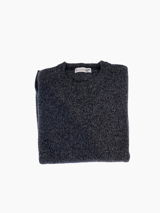 PULL COL ROND CHINÉ - NOIR/ANTHRACITE